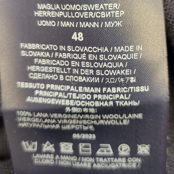 Herno Dark Blue Men's Virgin Wool Sweater Size 48 - Picture 5 of 5